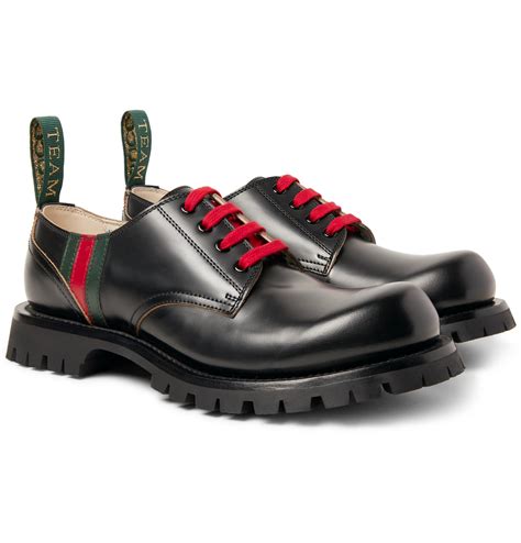 gucci perforated leather derby shoes|Men's Gucci Derby shoes .